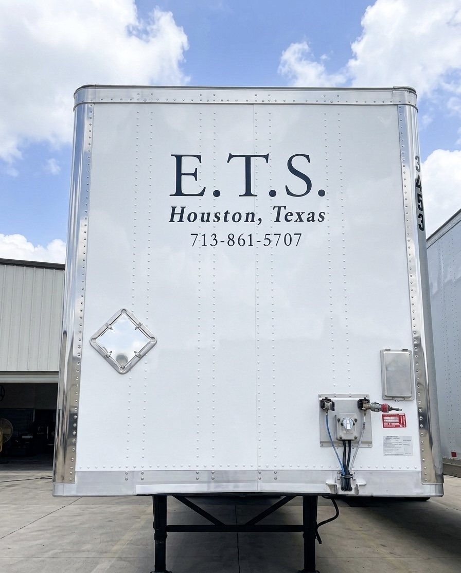 Edwards Transport Services E.T.S. trailer with Houston phone number 713-861-5707